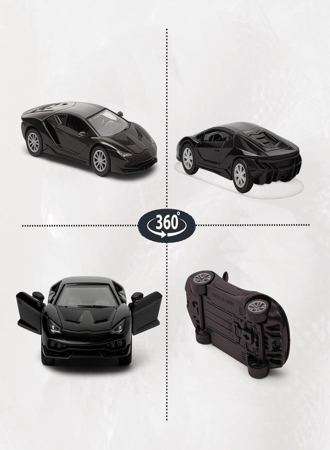 SPEEDYZ Toy Car Metal Car Toy 1:32 Scale Door Opening Pull Back Die Cast Realistic Model Racing Sedan for Boys & Girls (Black) - Image 2